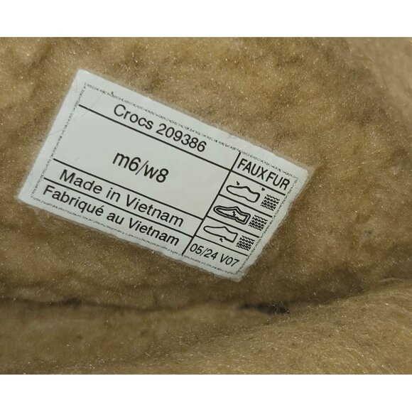 Crocs Ladies Classic Cozzy Slipper Sepia Colorway Size 8 Comfy House Shoes - Picture 5 of 5